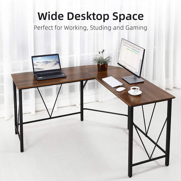 IDEALHOUSE L-Shaped Computer Desk for Home Office 