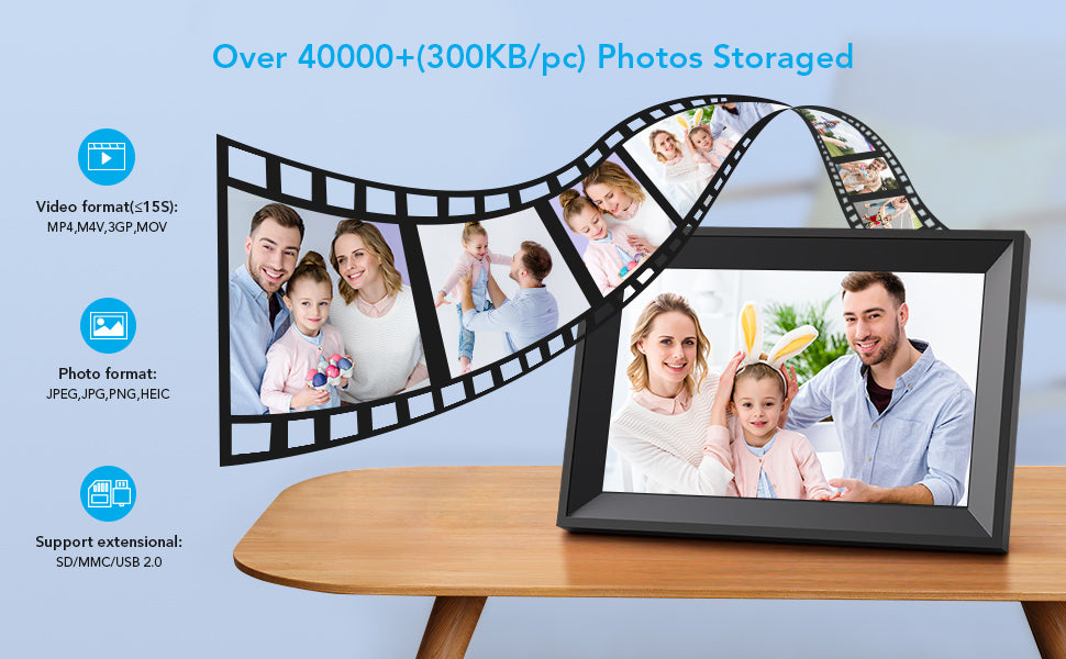 WHIZMAX WHIZMAX 10.1 inch 1080P 16GB WiFi Digital Cloud Photo Frame