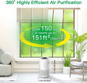 ACEKOOL Air Purifier D02 H13 HEPA Filter 3 Fan Speeds Air Purifier EU Plug