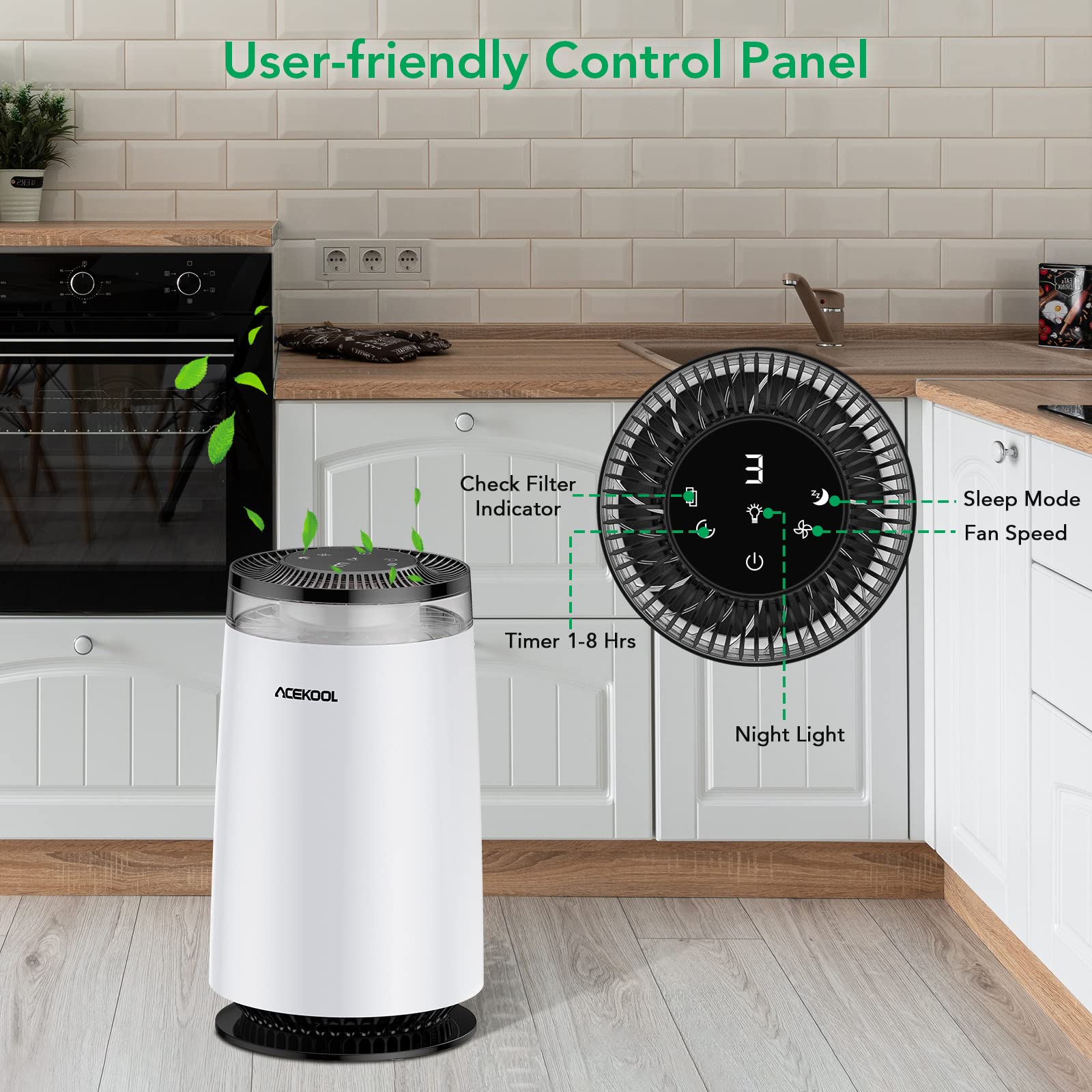ACEKOOL Air Purifier AD4 with Night Light for Home Large Room EU Plug - Image 7