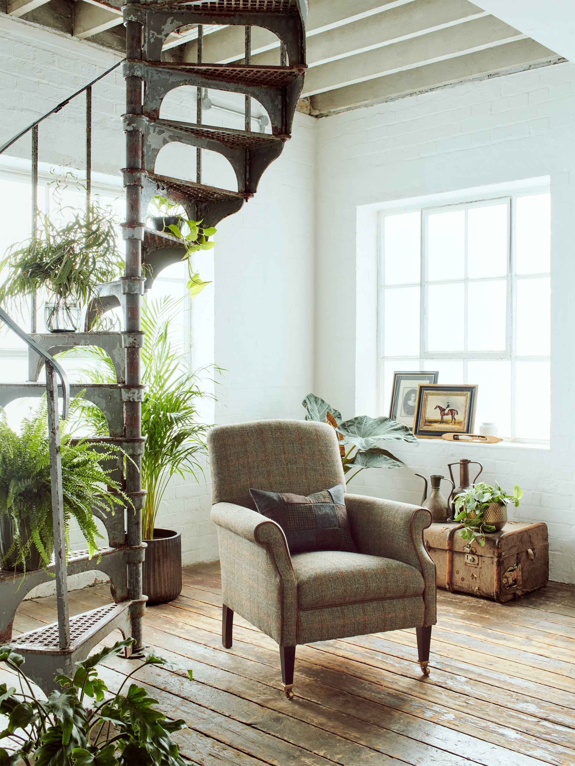 small armless antique rocking chair