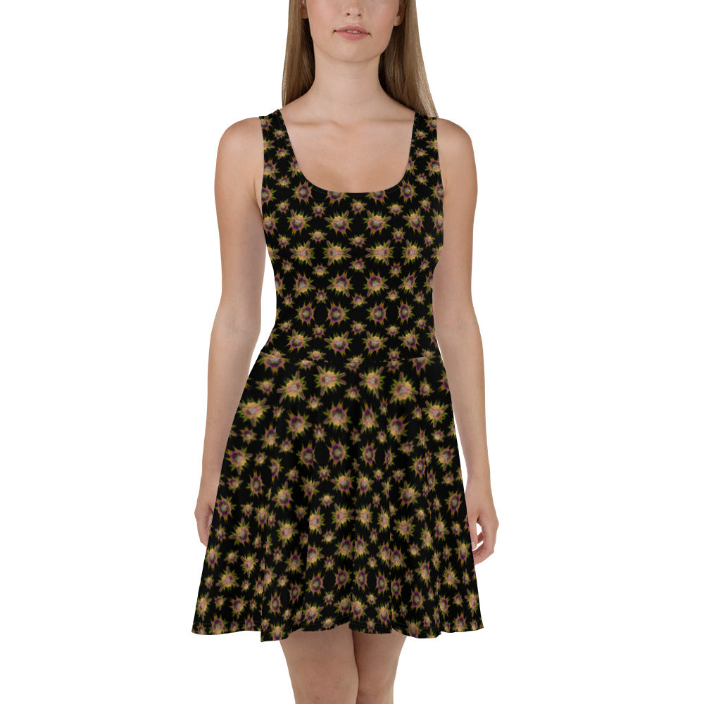 Bryar Rabbit Playful Glitch (Midnite) AOP Skater Dress