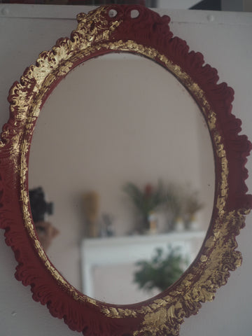 Red and gold French baroque style mirror  | Styled By Melissa creative studio