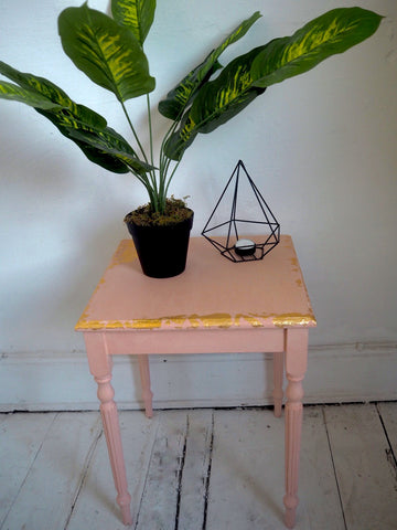 Pink and gold upcycled table | Styled By Melissa studio