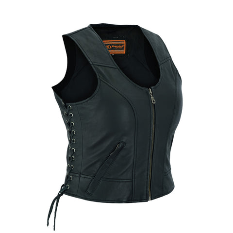 LADIES LEATHER MOTORCYCLE SWAT VEST - LV200 – San Diego Leather