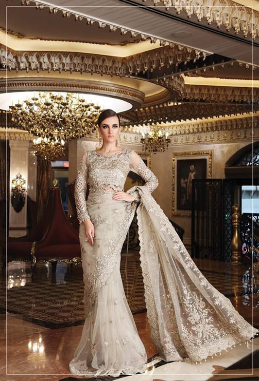 Zaib's Collection - Brand New Design (Exquisite Net Maria B Saree Master  Replica 2019) | For more details, visit:  https://masterreplica.pk/buy/exquisite-net-maria-b-saree-master-replica-2019/  #PakistaniFashion #replica #replicadress #designerclothing ...