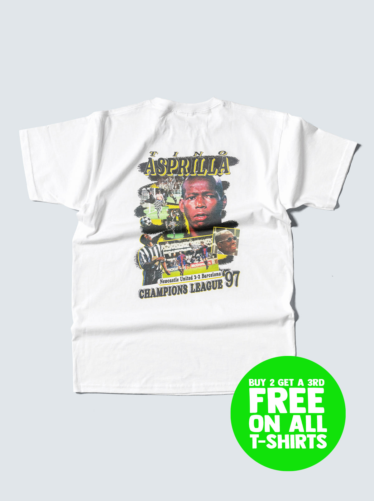 NEWCASTLE UNITED ASPRILLA BOOTLEG TEE, XXL / Newcastle / White