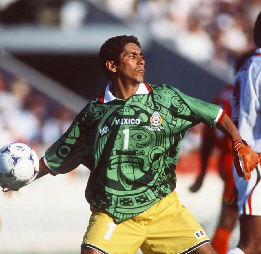 Cult Kits | Mexico 1998 Home shirt worn by GK Jorge Campos