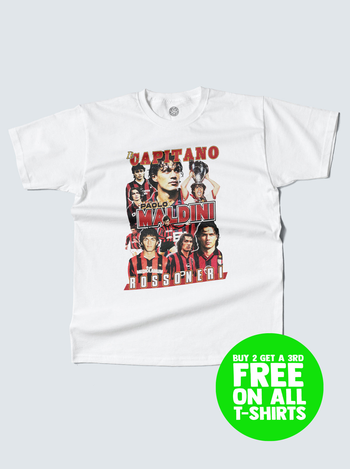 AC MILAN IL CAPITANO MALDINI BOOTLEG TEE, XXL / AC Milan / White