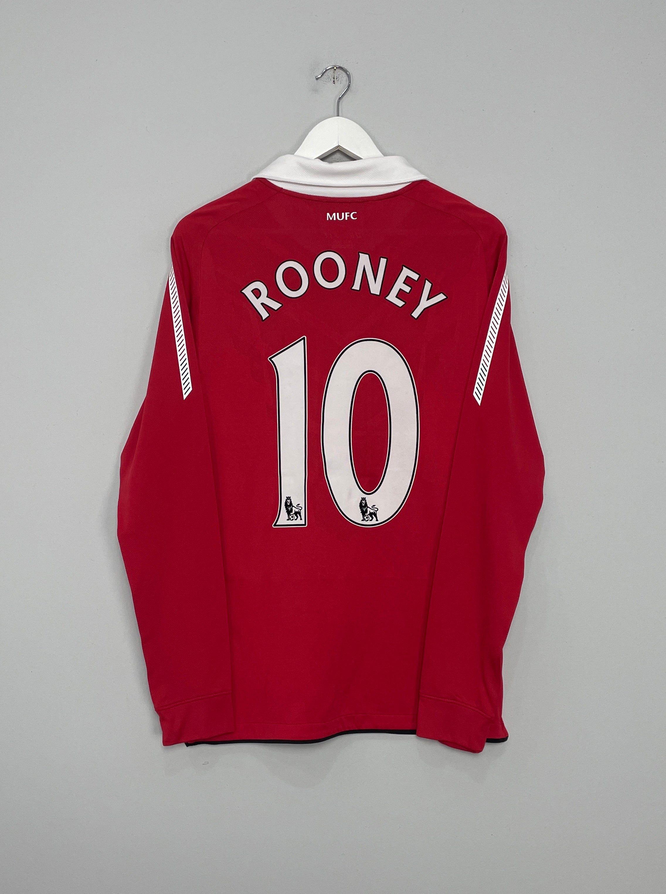 2010/11 MANCHESTER UNITED ROONEY #10 *PLAYER ISSUE* L/S HOME SHIRT (M) NIKE