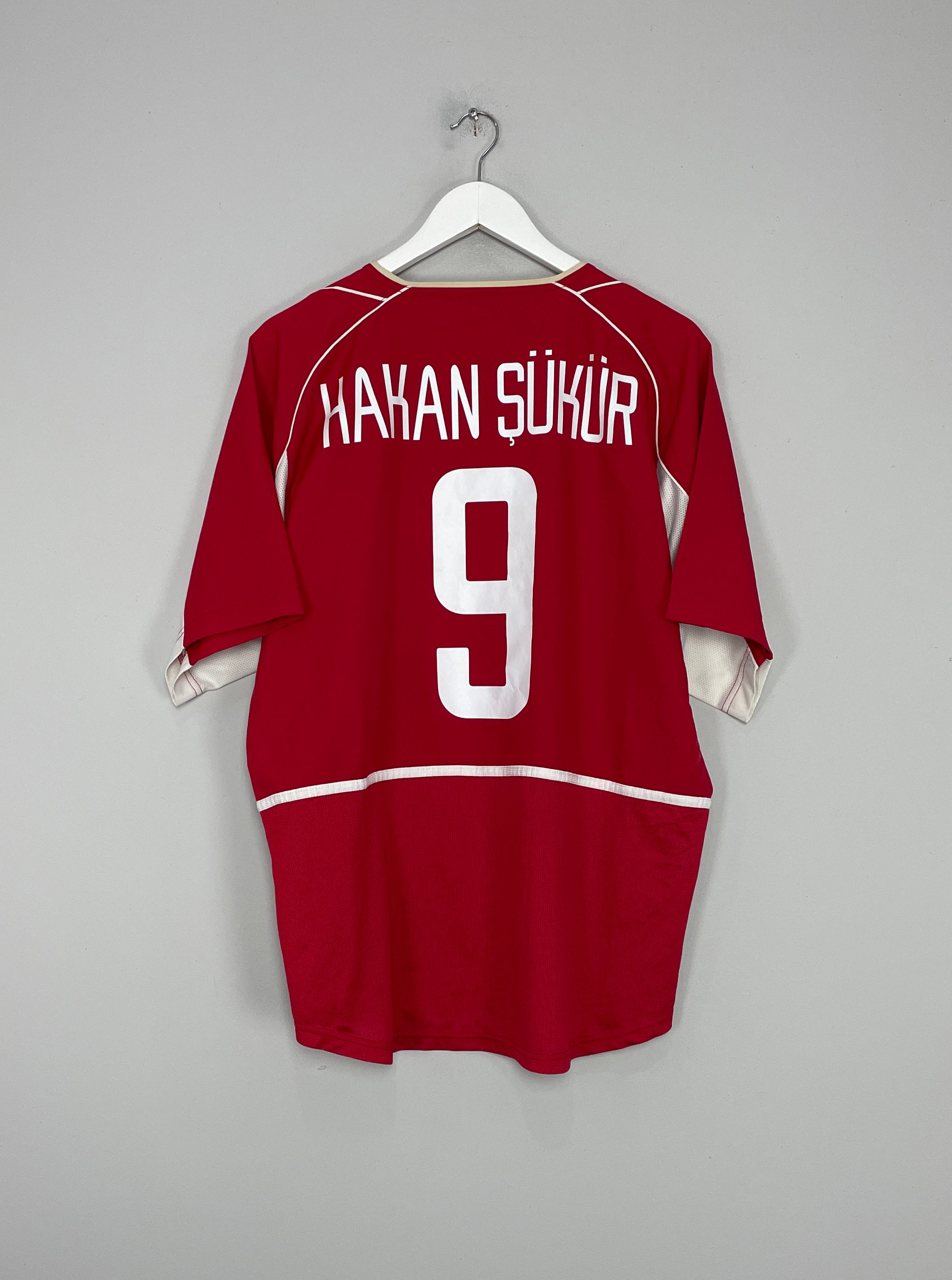 2002/04 TURKEY HAKAN SUKUR #9 HOME SHIRT (L) NIKE