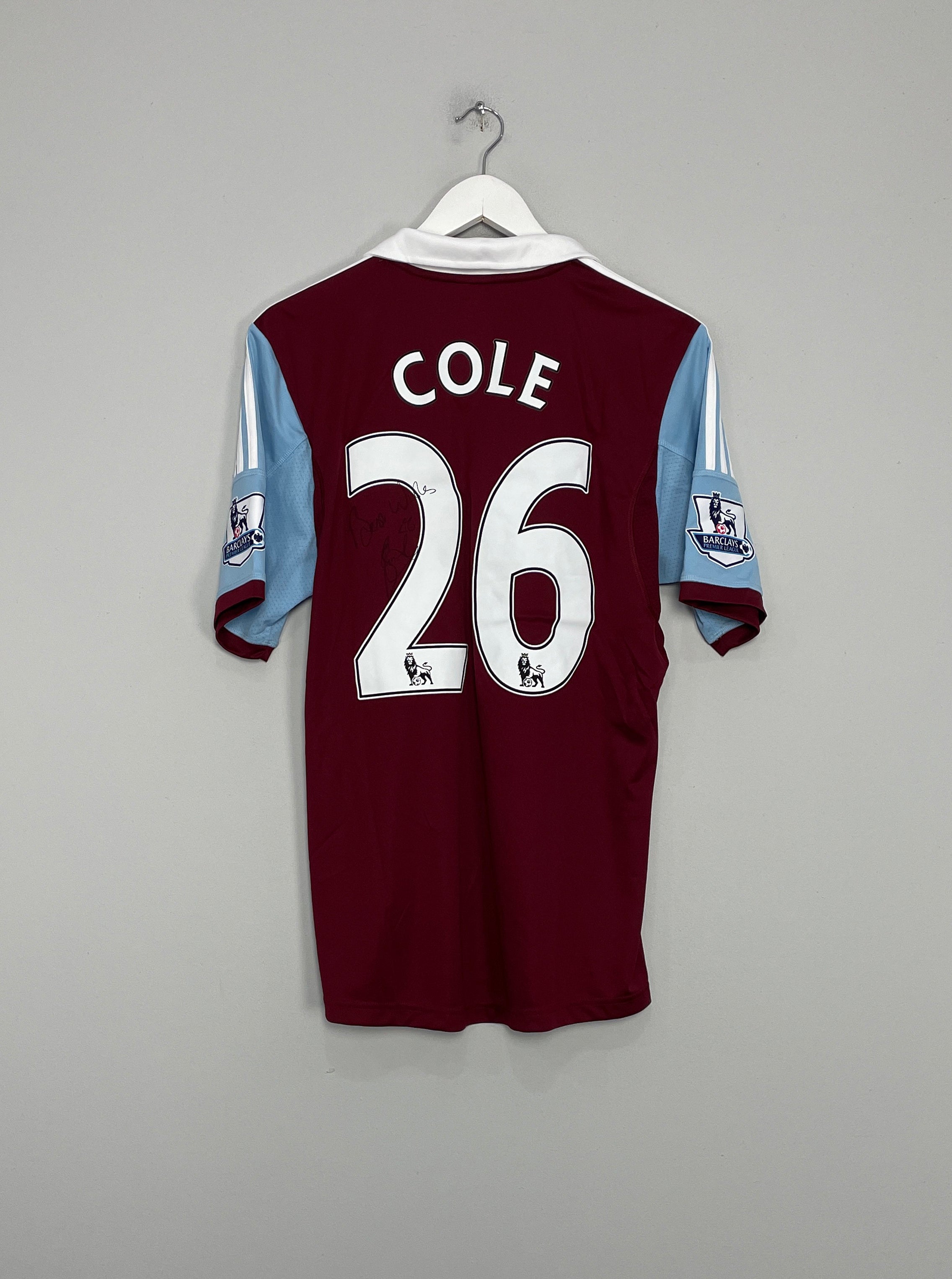 2013/14 WEST HAM COLE #26 *SIGNED* HOME SHIRT (M) ADIDAS