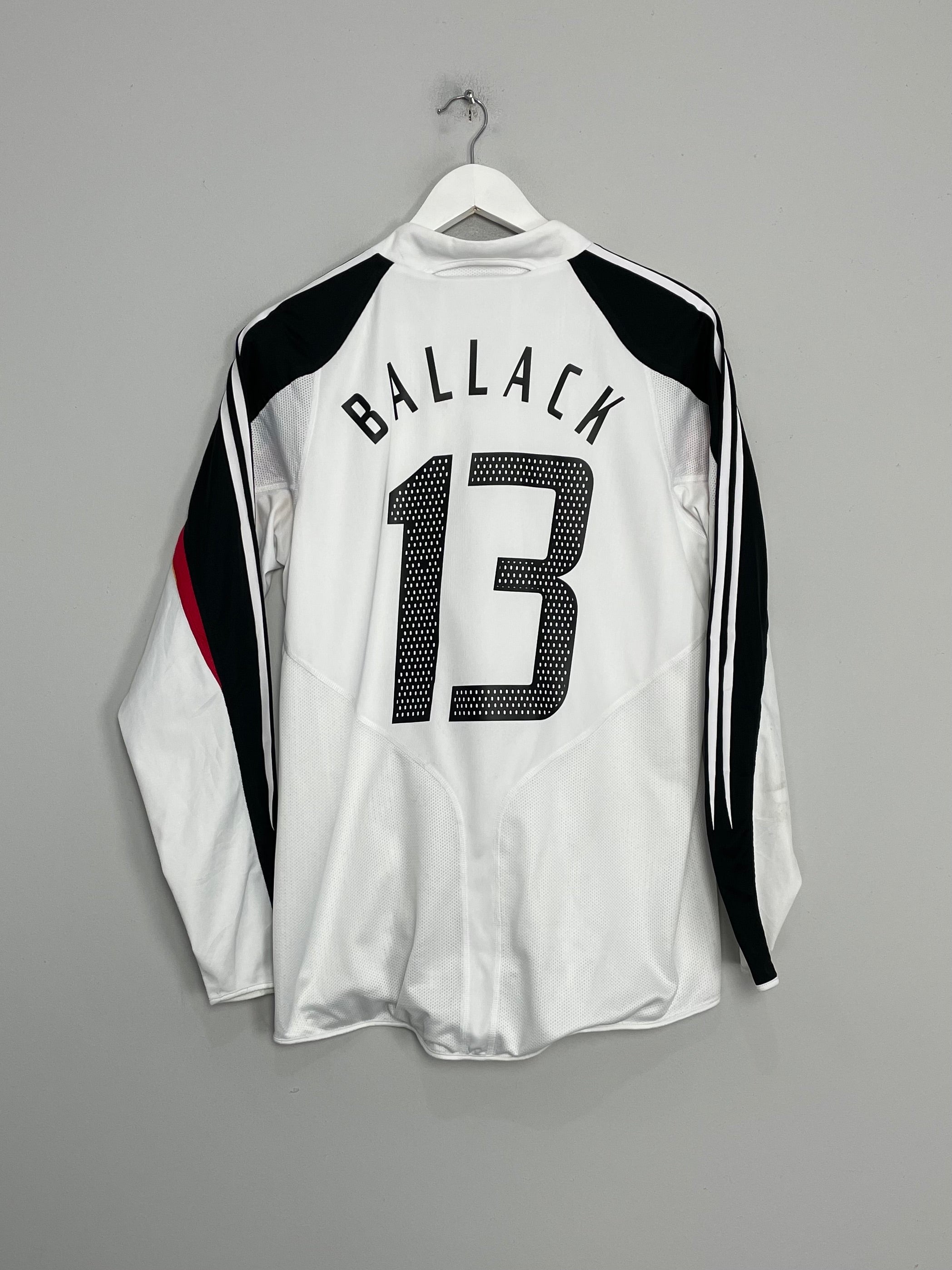 2004/05 GERMANY BALLACK #13 *PLAYER ISSUE* L/S HOME SHIRT (M) ADIDAS