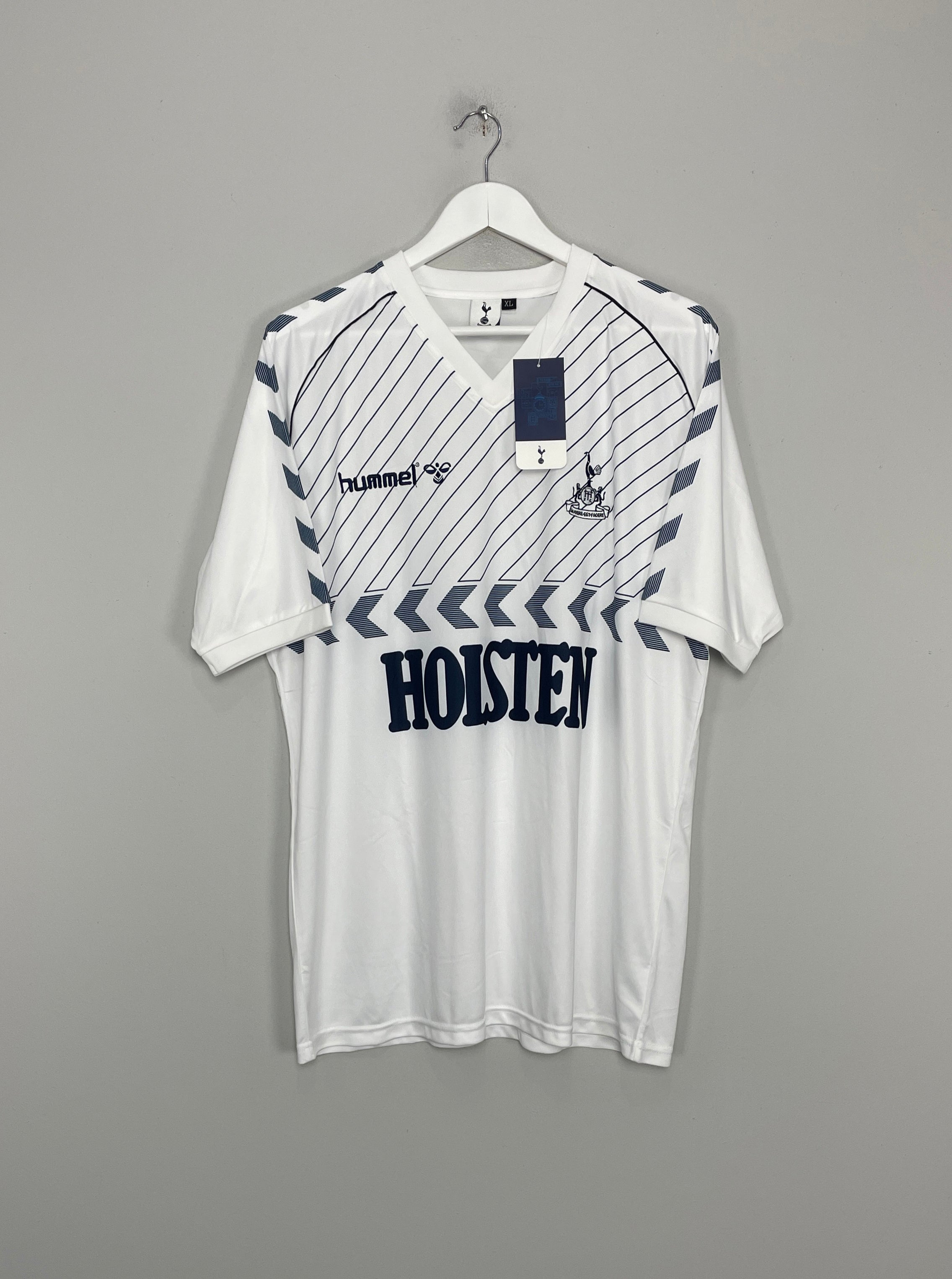 1985/87 TOTTENHAM HOTSPUR #10 *RE-ISSUE* BNWT HOME SHIRT (XL) HUMMEL