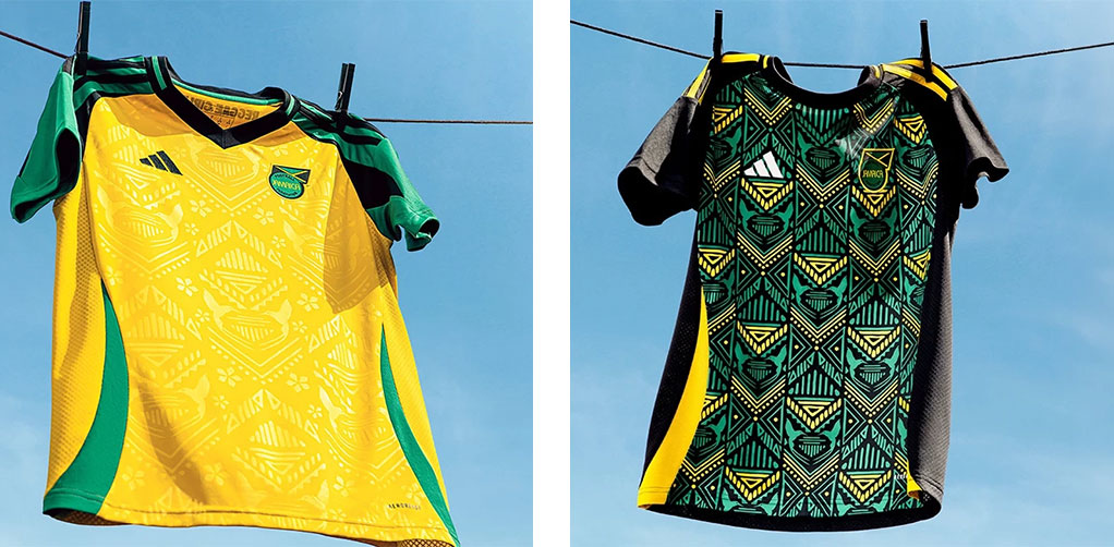 Jamaica's home and away shirts for 2024/25