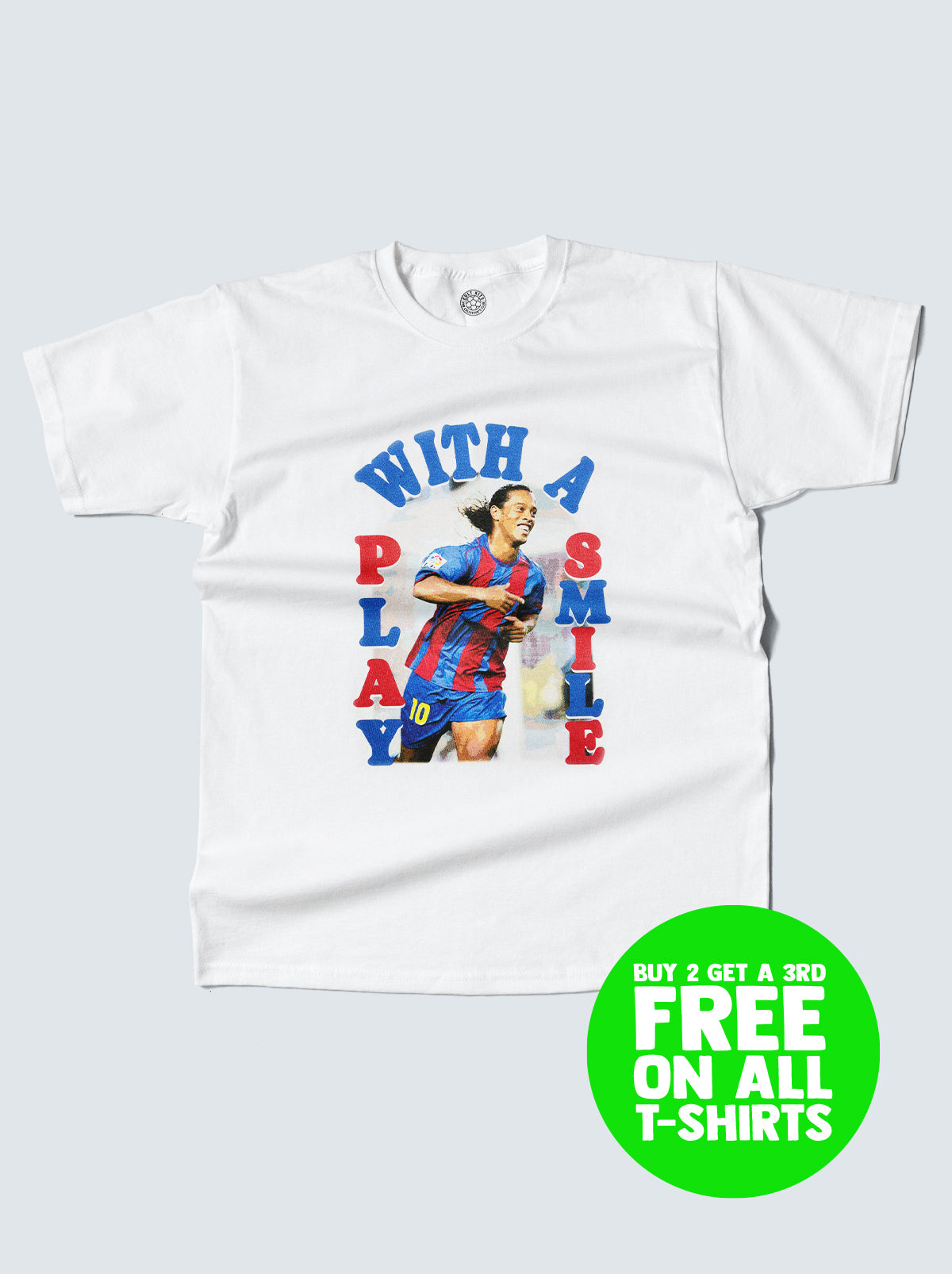 PLAY WITH A SMILE BOOTLEG TEE, XXL / Barcelona / White