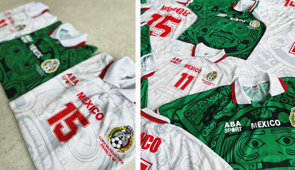 aba sport mexico 98 home and away shirts