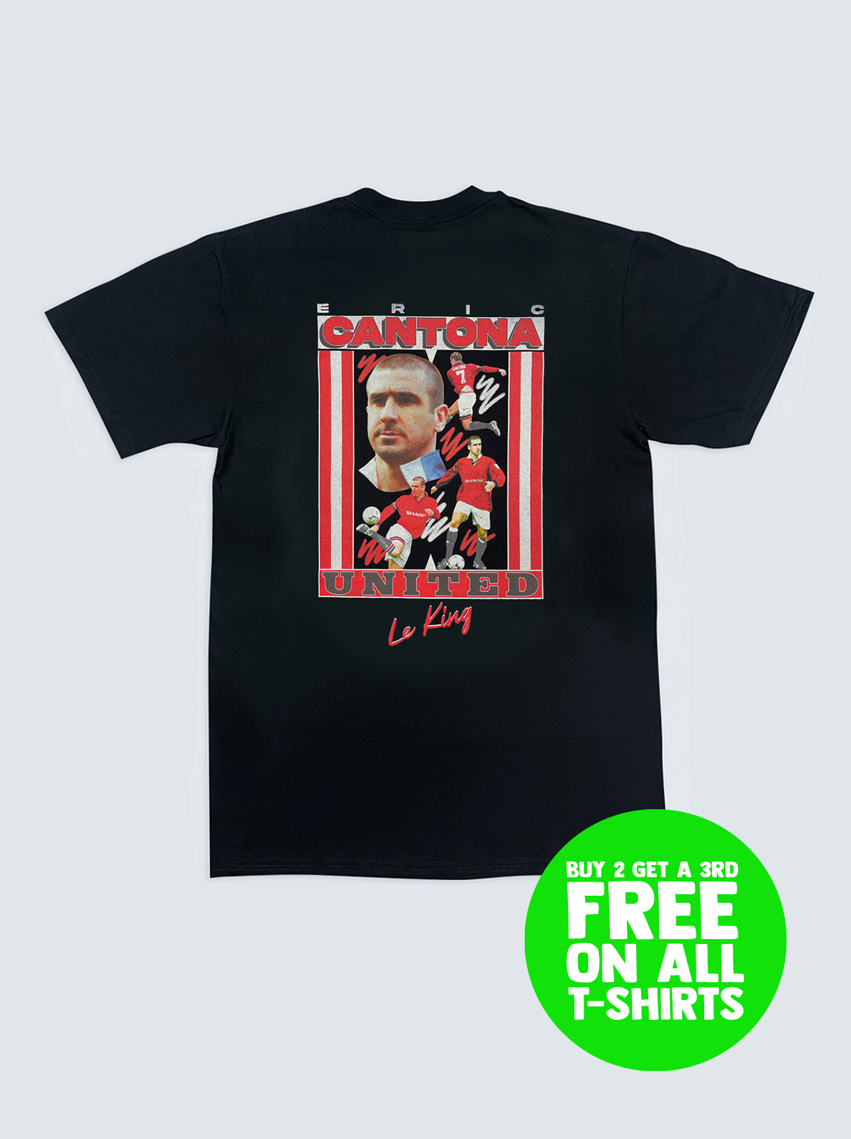 CANTONA ’LE KING’ BOOTLEG TEE, XXL / Manchester United / Black