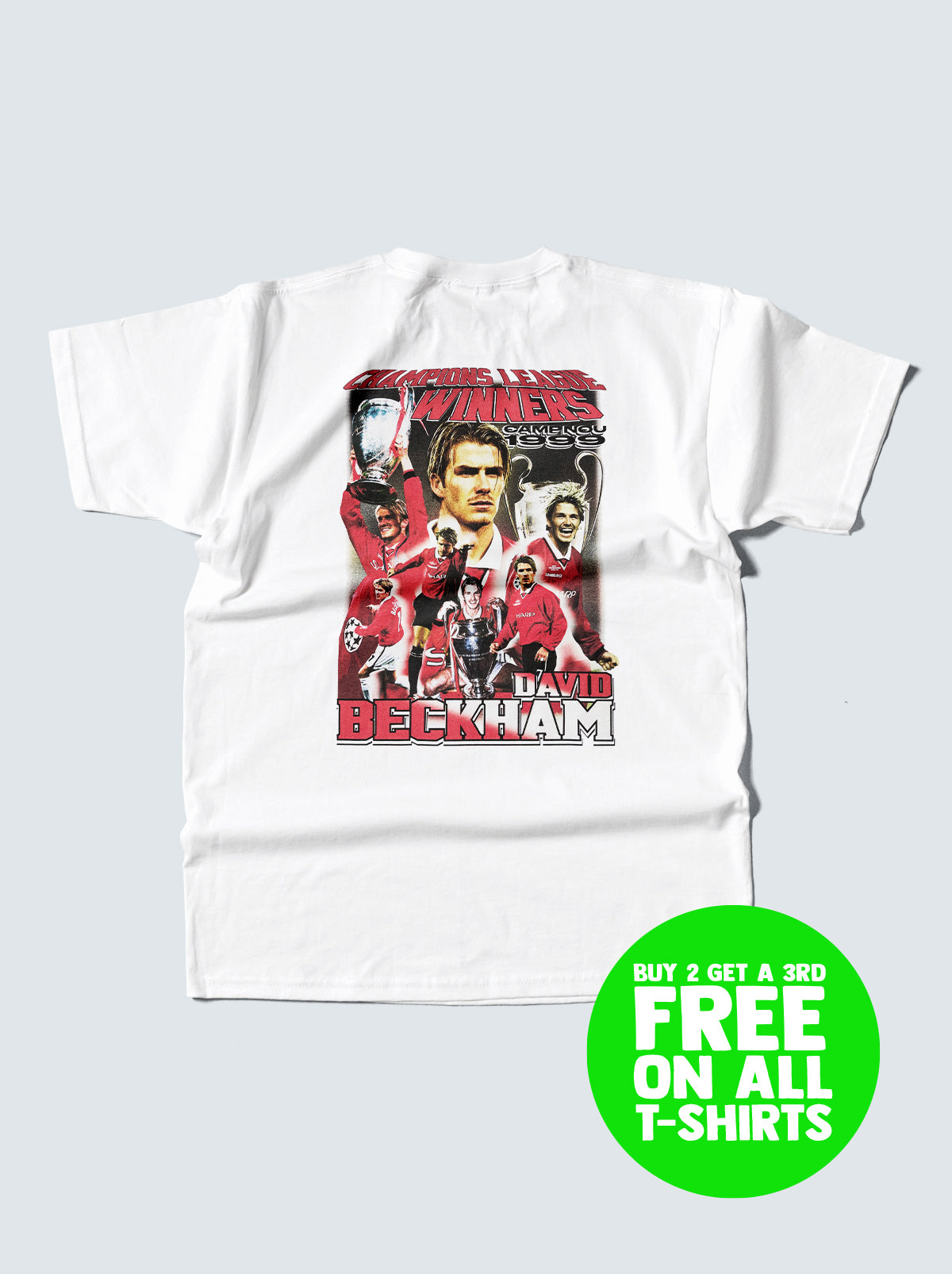 MANCHESTER UNITED BECKHAM ’CAMP NOU 1999’ BOOTLEG TEE, XXL / Manchester United / White