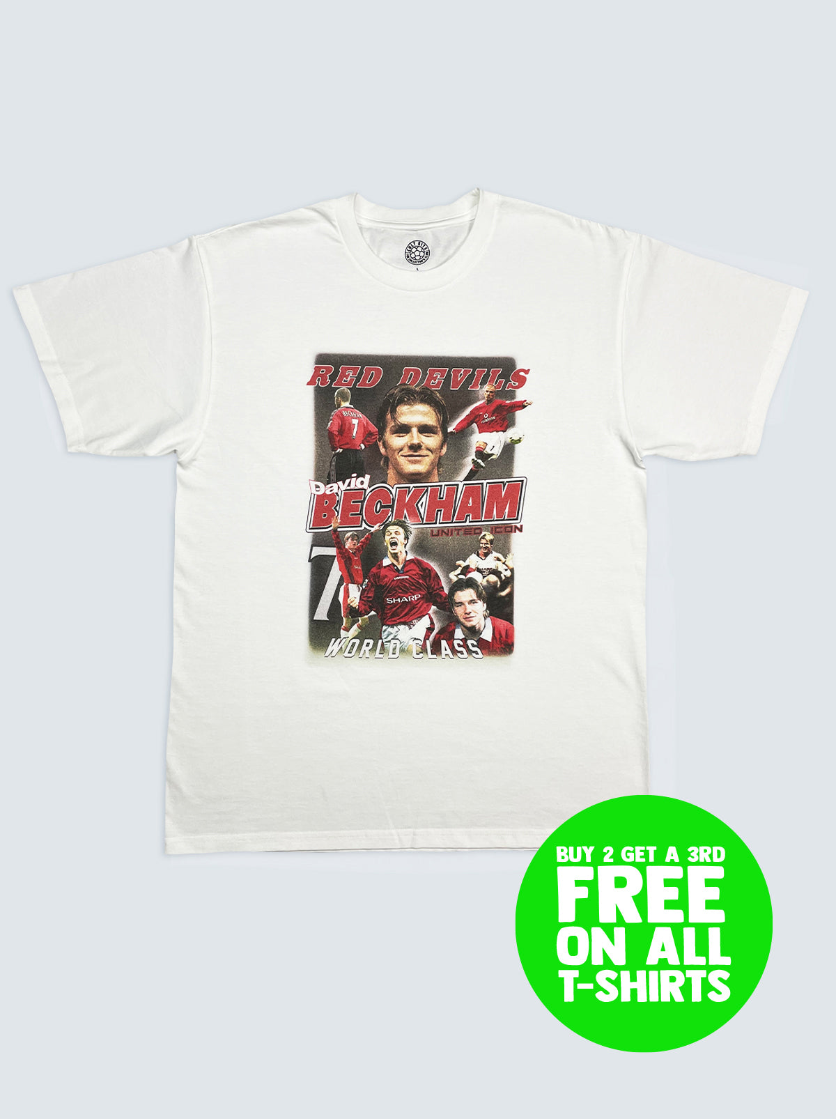 MANCHESTER UNITED BECKHAM BOOTLEG TEE, XXL / Manchester United / White