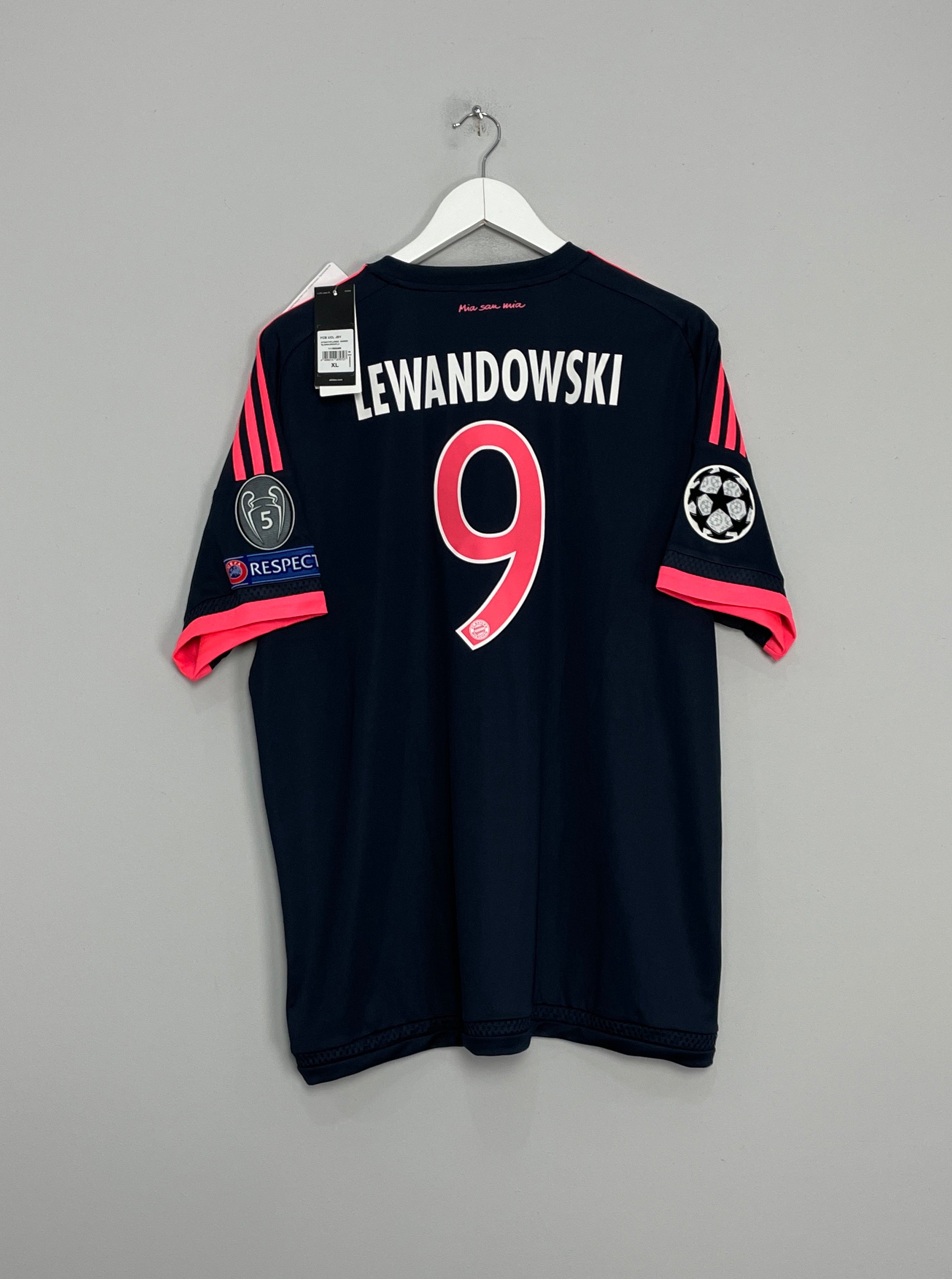 2015/16 BAYERN MUNICH LEWANDOWSKI #9 *BNWT* C/L THIRD SHIRT (XL) ADIDAS