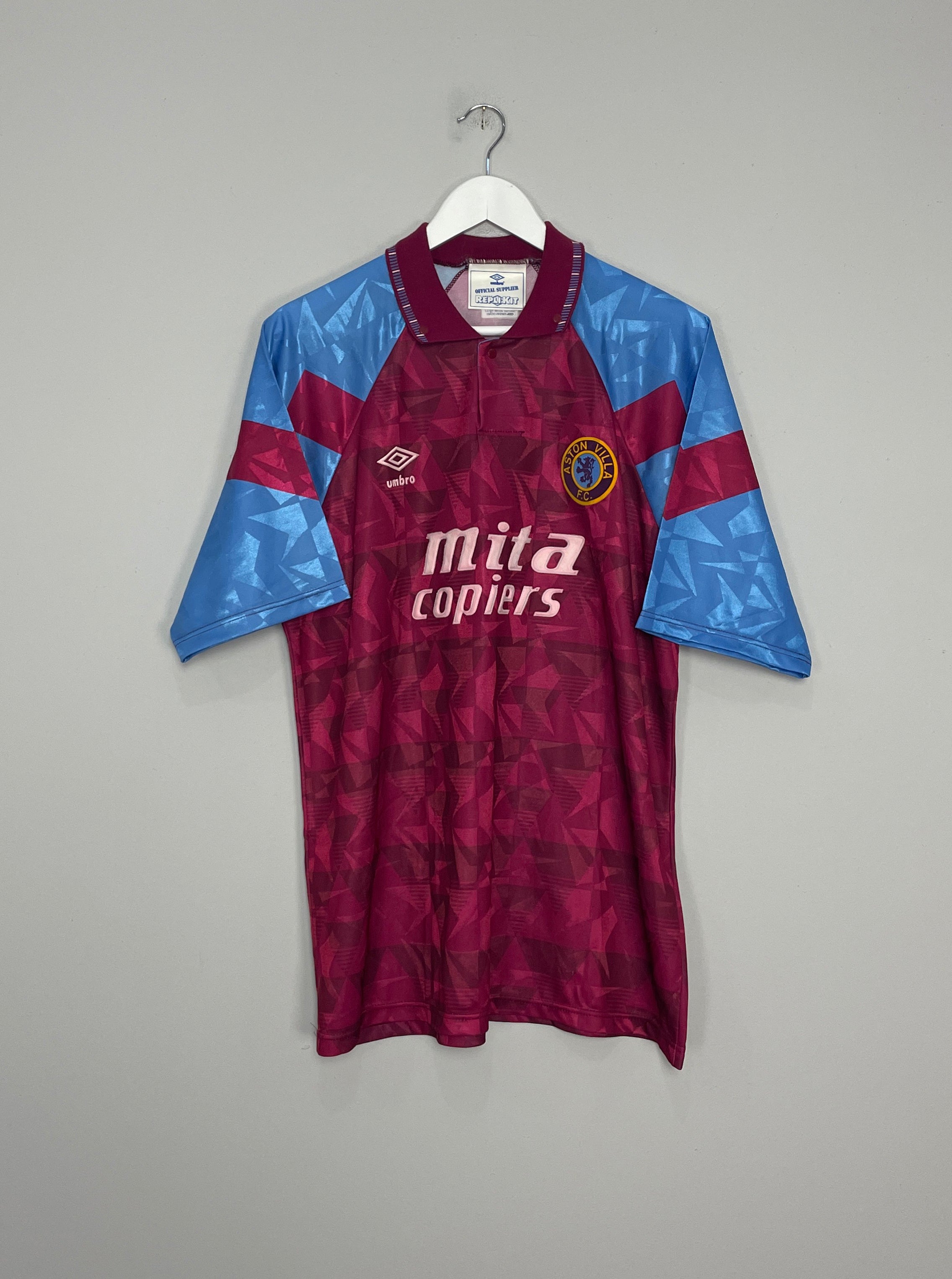 1990/92 ASTON VILLA HOME SHIRT (L) UMBRO