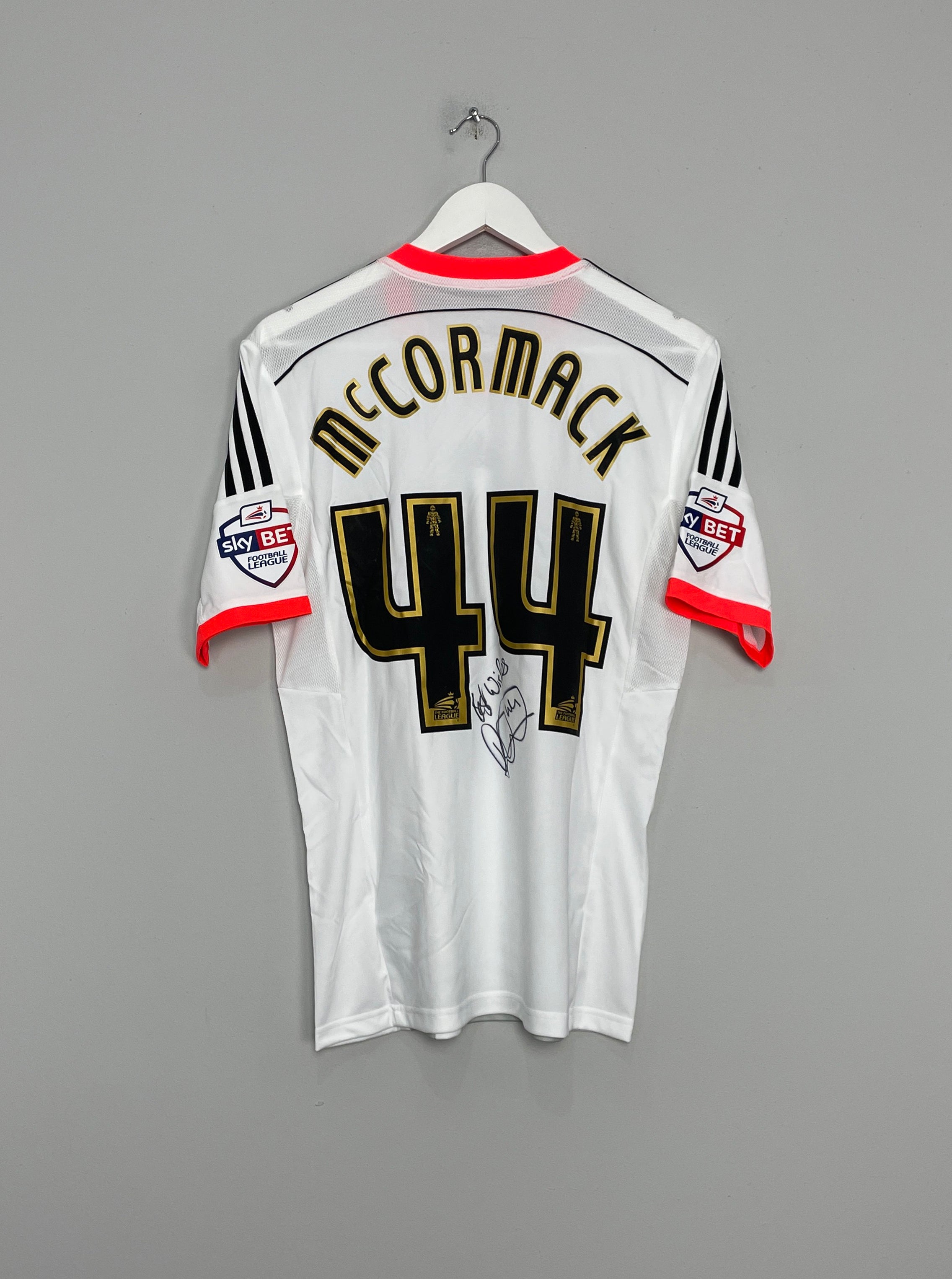 2014/15 FULHAM MCCORMACK #44 *MATCH ISSUE + SIGNED* HOME SHIRT (M) ADIDAS