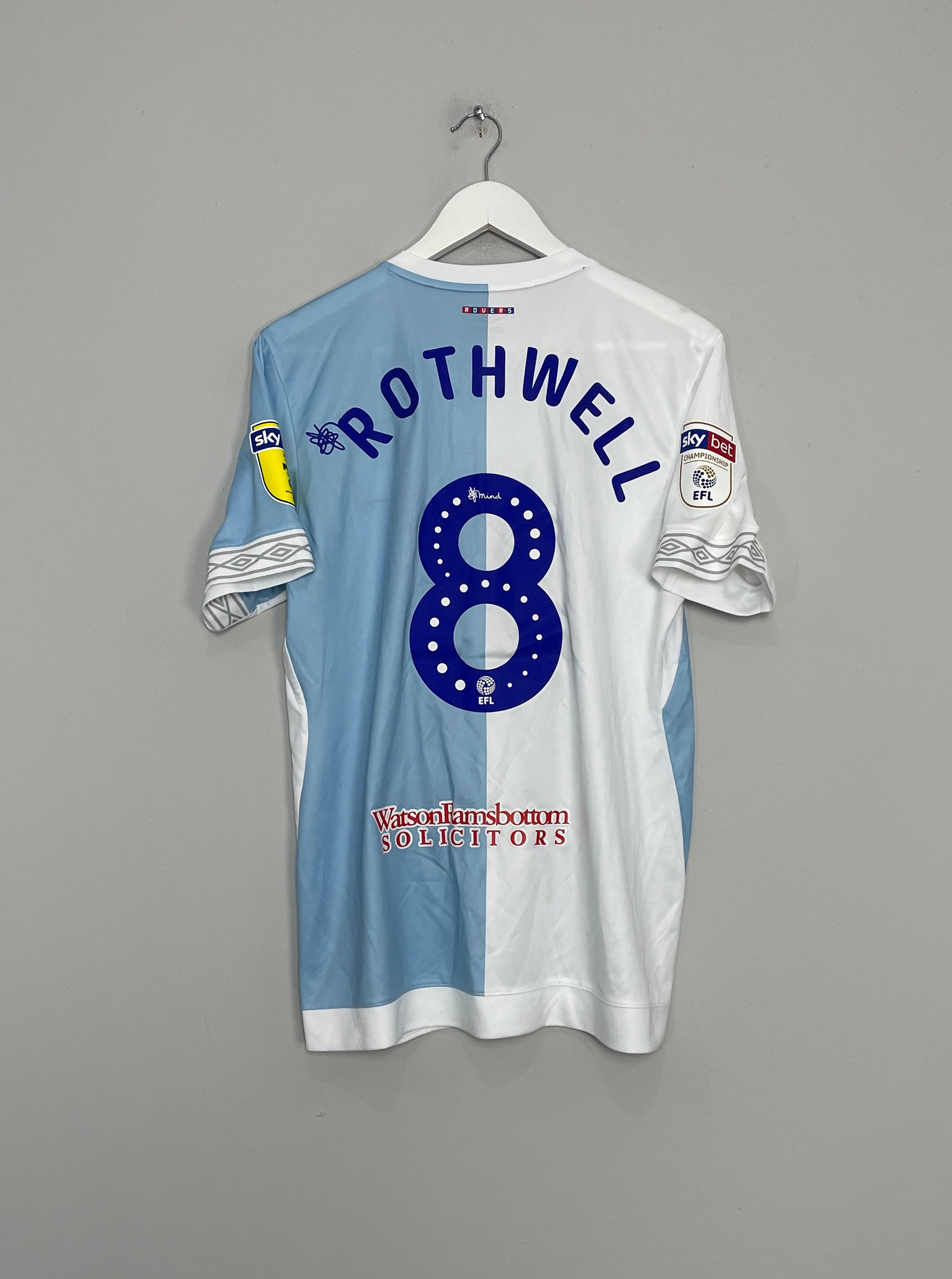 2018/19 BLACKBURN ROVERS ROTHWELL #8 *MATCH ISSUE* HOME SHIRT (M) UMBRO