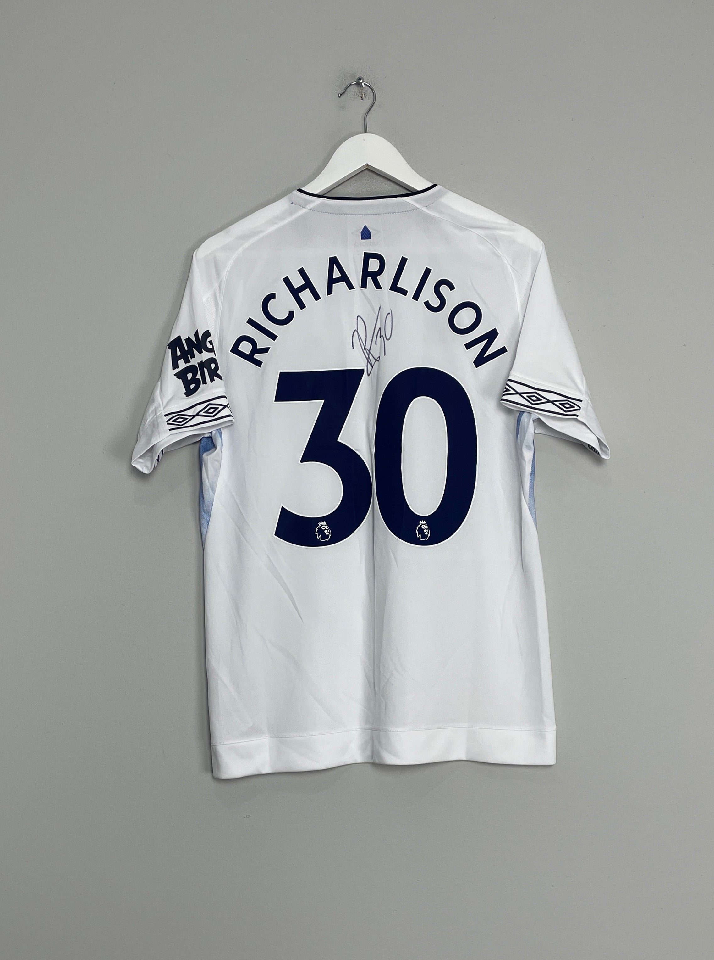 2018/19 EVERTON RICHARLISON #30 *MATCH ISSUE + SIGNED* AWAY SHIRT (M) UMBRO