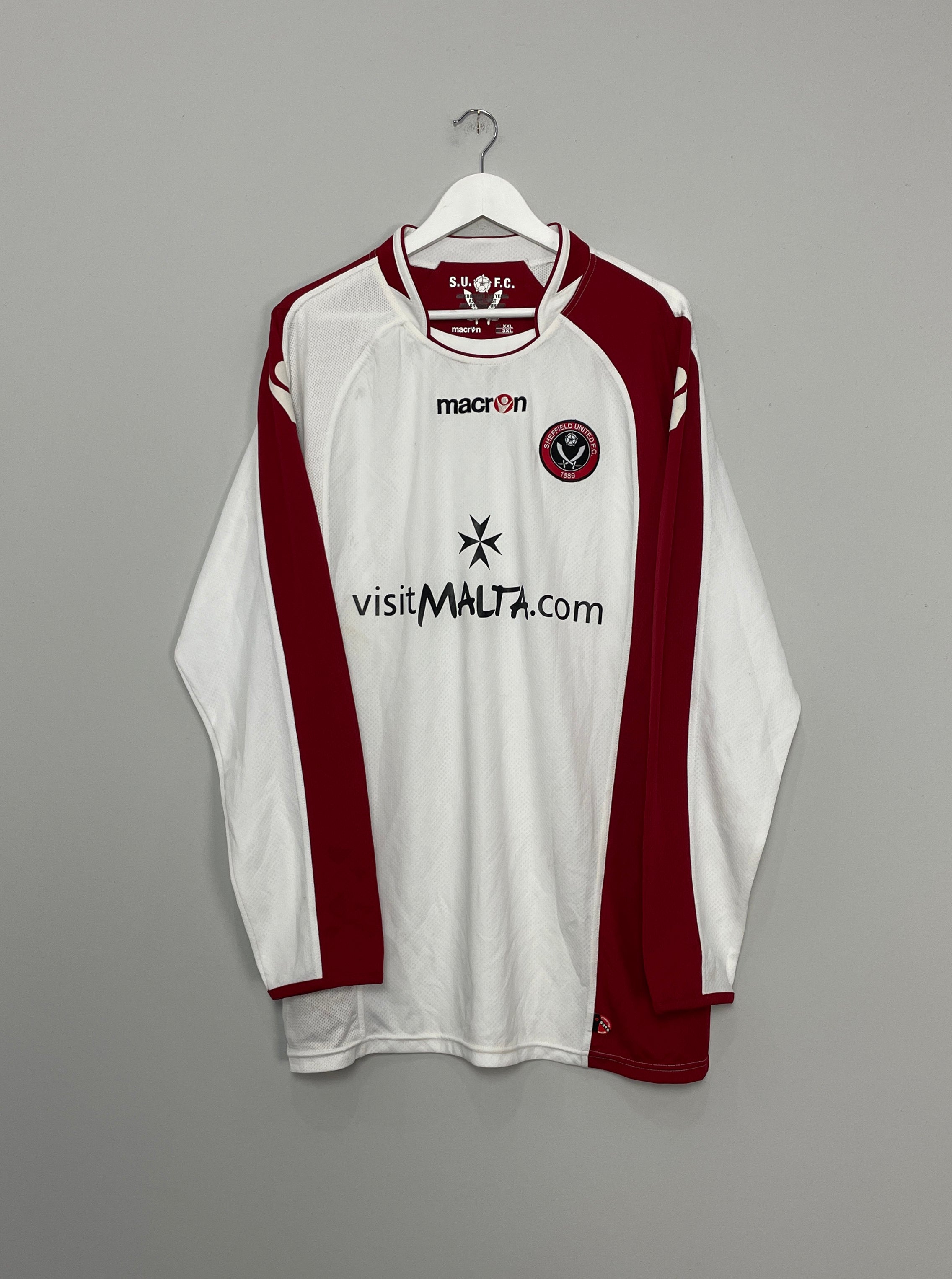 2009/10 SHEFFIELD UNITED *RESERVE PLAYER ISSUE* L/S HOME SHIRT (XXL) MACRON