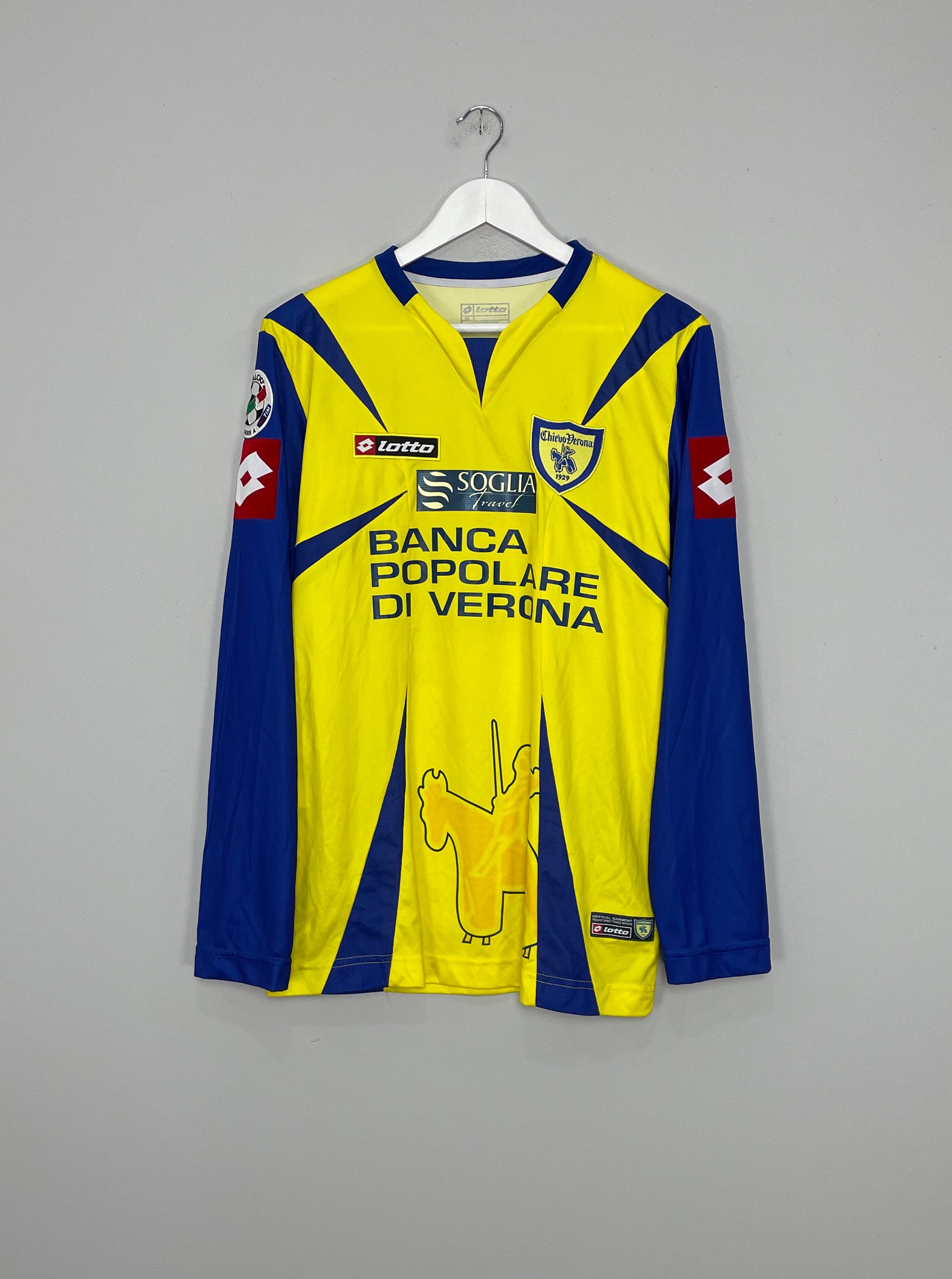 2006/07 CHIEVO GARZON #14 *MATCH ISSUED & SIGNED* L/S HOME SHIRT (XL) LOTTO