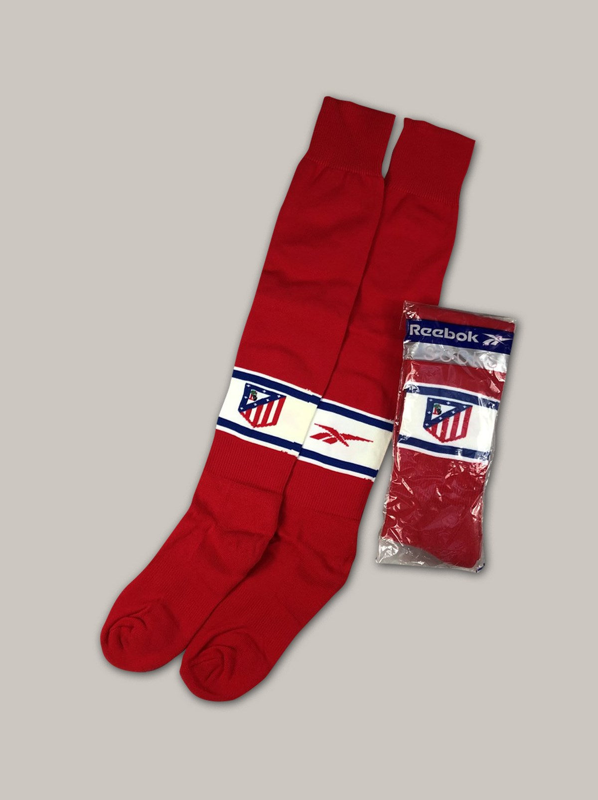 1998/99 ATLETICO MADRID HOME SOCKS (MULTIPLE SIZES) REEBOK, Large / Atletico Madrid / 1998