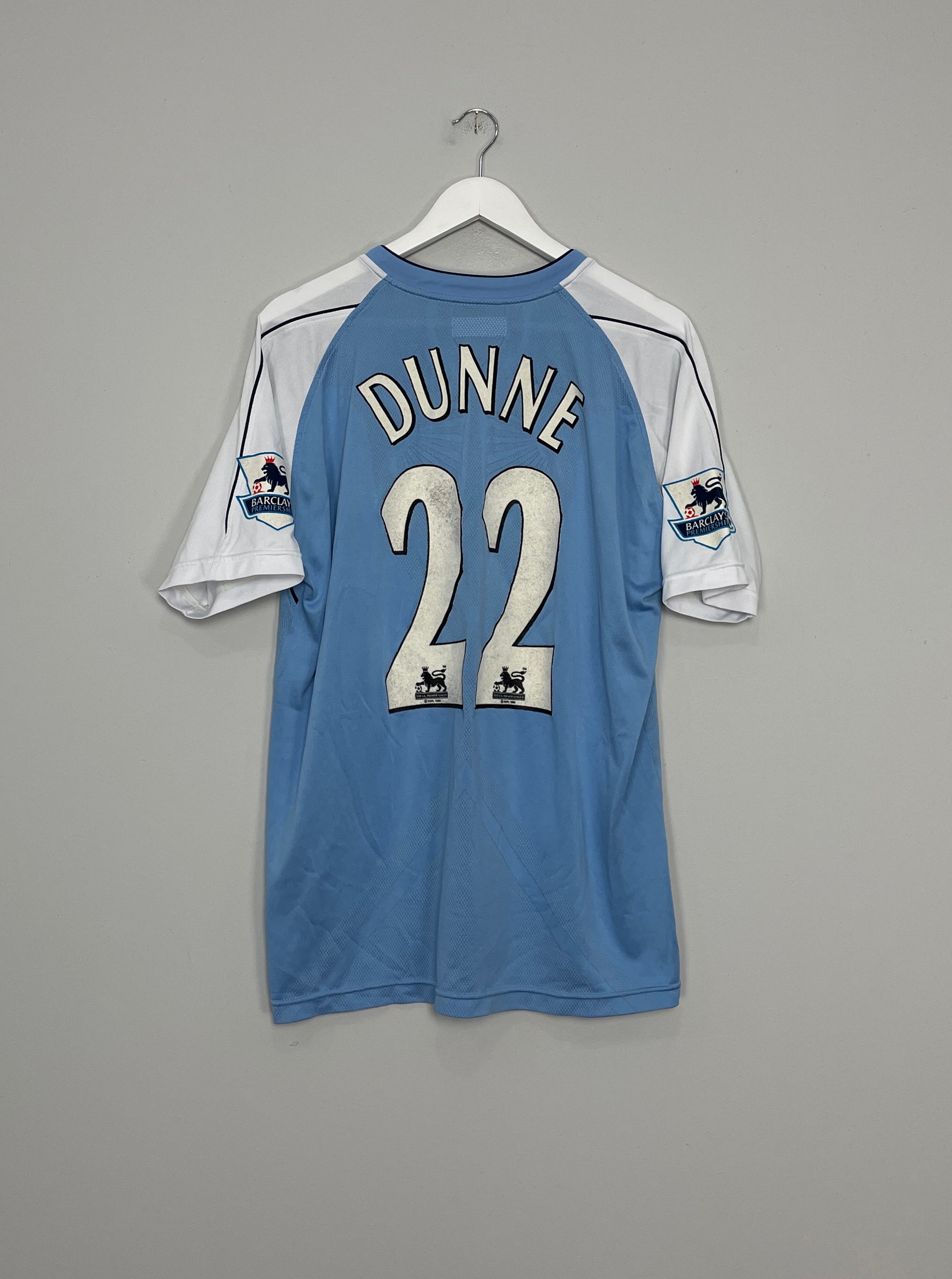 2006/07 MANCHESTER CITY DUNNE #22 *MATCH ISSUE* HOME SHIRT (XL) REEBOK