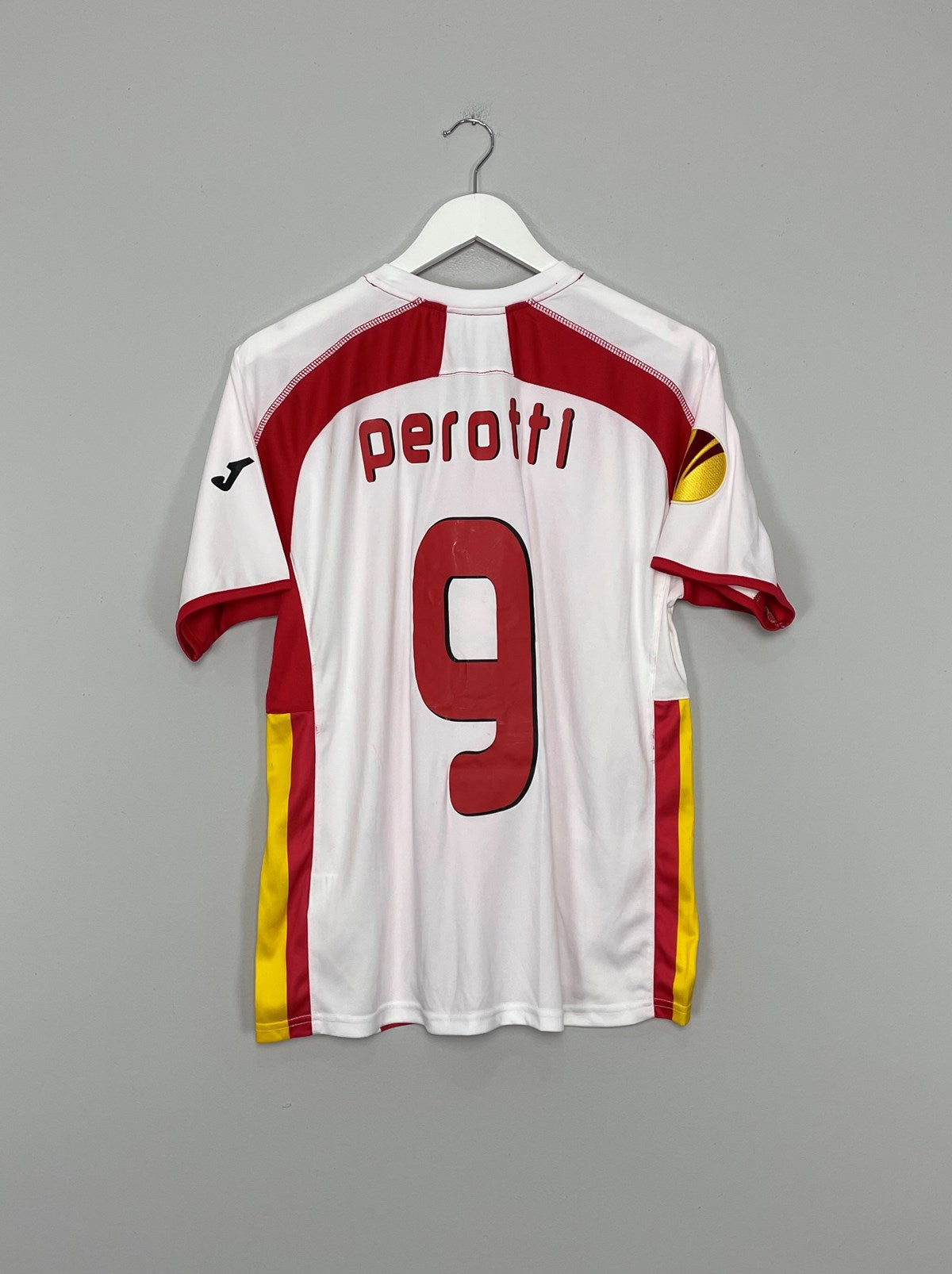 2010/11 SEVILLA PEROTTI #9 EUROPA LEAGUE HOME SHIRT (S) JOMA