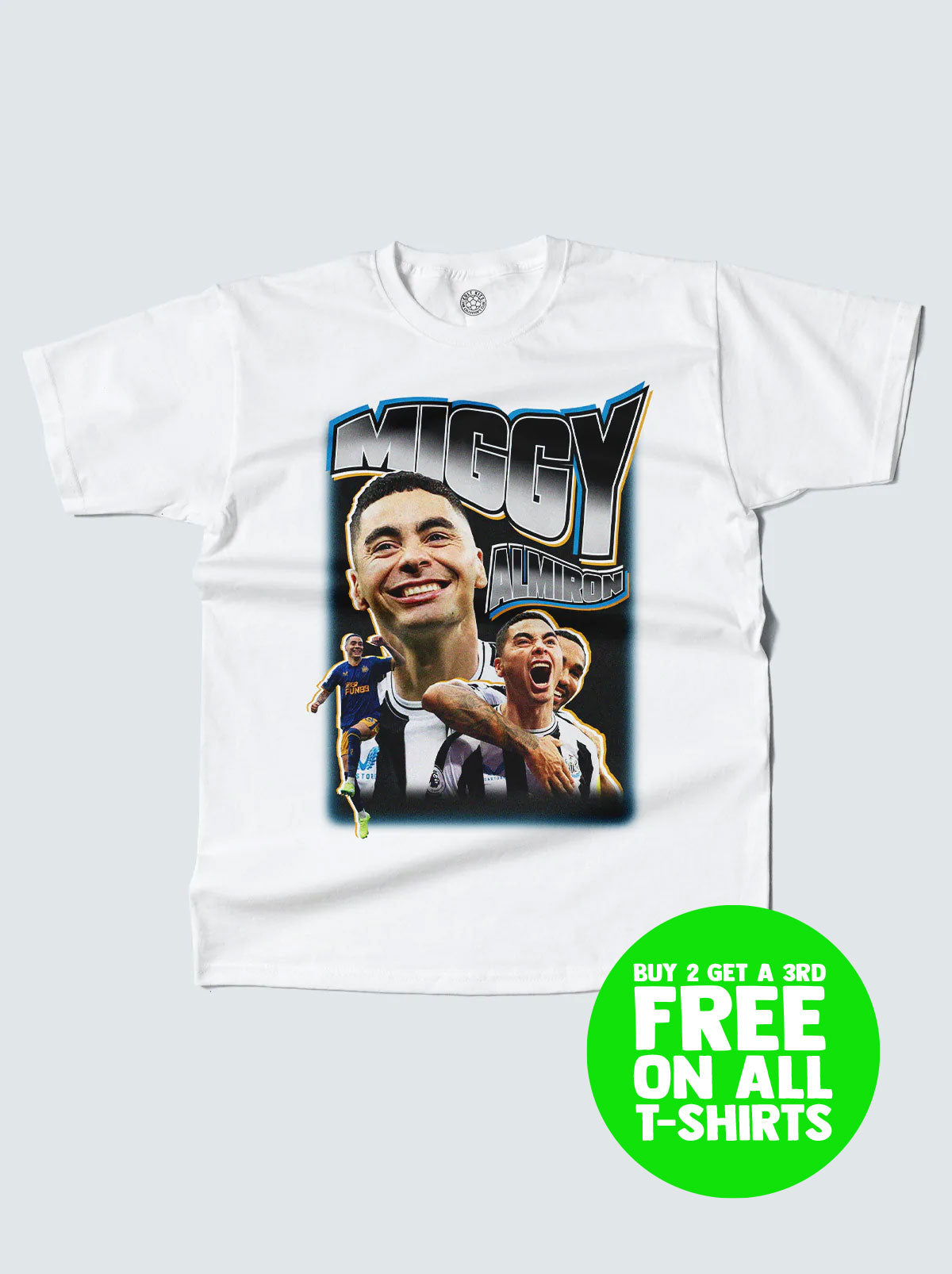 NEWCASTLE UNITED MIGGY ALMIRON BOOTLEG TEE, XXL / Newcastle / White