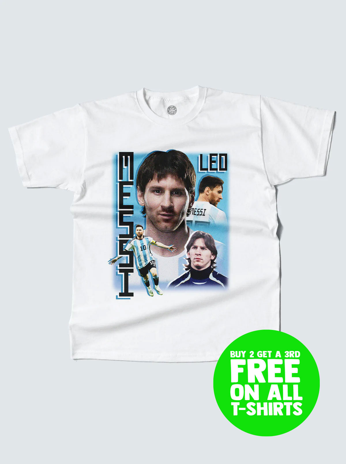 ARGENTINA MESSI BOOTLEG TEE, XXL / Argentina / White