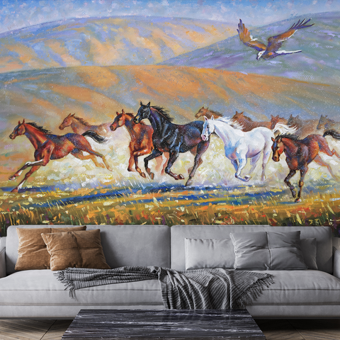 Seven Horses Running Wallpaper