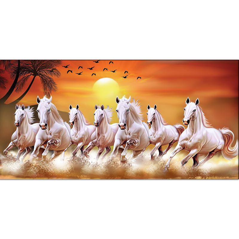 running white horses painting