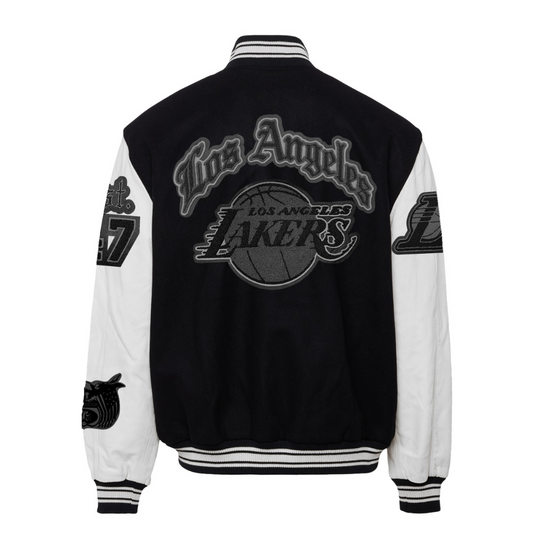 Wool/Leather Los Angeles Lakers Mash Up Varsity Jacket - Jacket Makers
