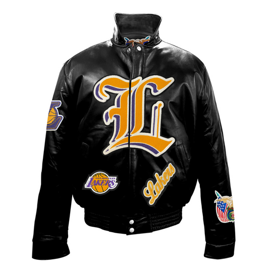 Los Angeles Lakers Two Tone Varsity Jacket - Maker of Jacket