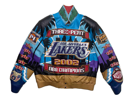 JEFF HAMILTON Lakers Appliquéd Felt and Leather Bomber Jacket for Men