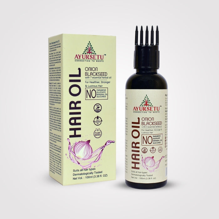 Aayusetu Onion Oil for Hair growth with 15 Herbal formula