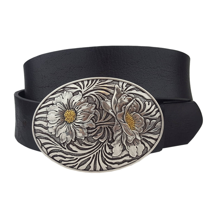 Floral Buckle Suede Belt, Belts