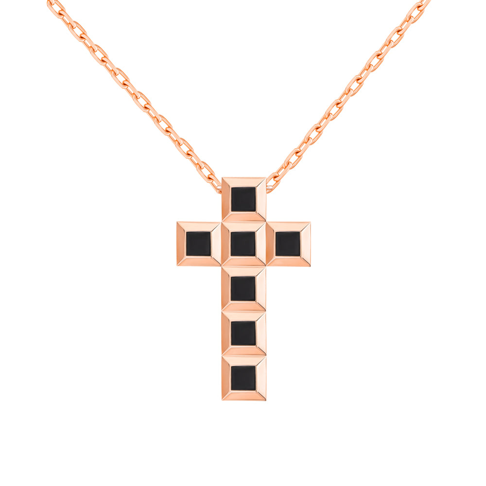 Vintage Design Diamond Cross Pendant set in Black Rhodium, 18kt | Metals in  Time