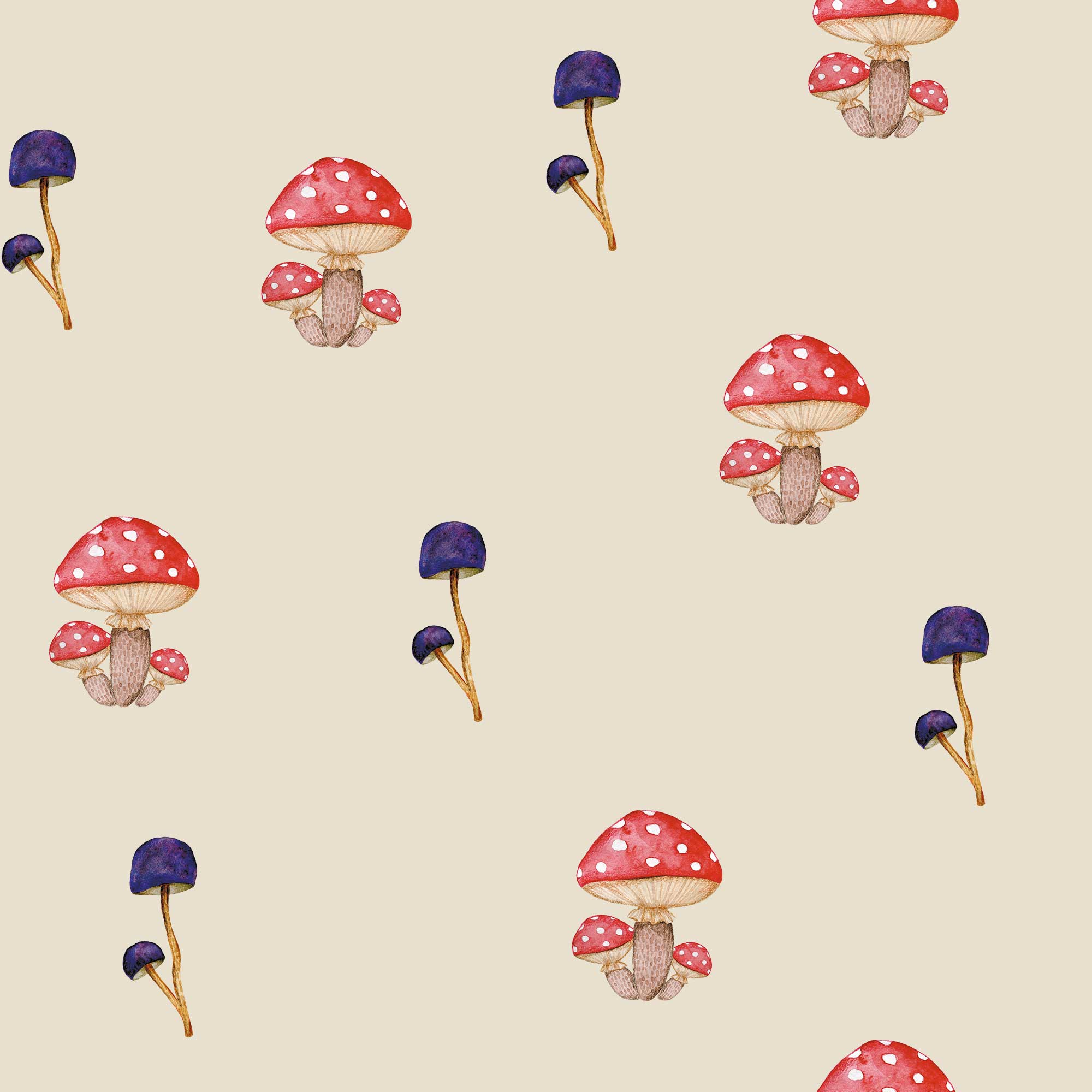 Mushroom Garden Fabric Wallpaper and Home Decor  Spoonflower