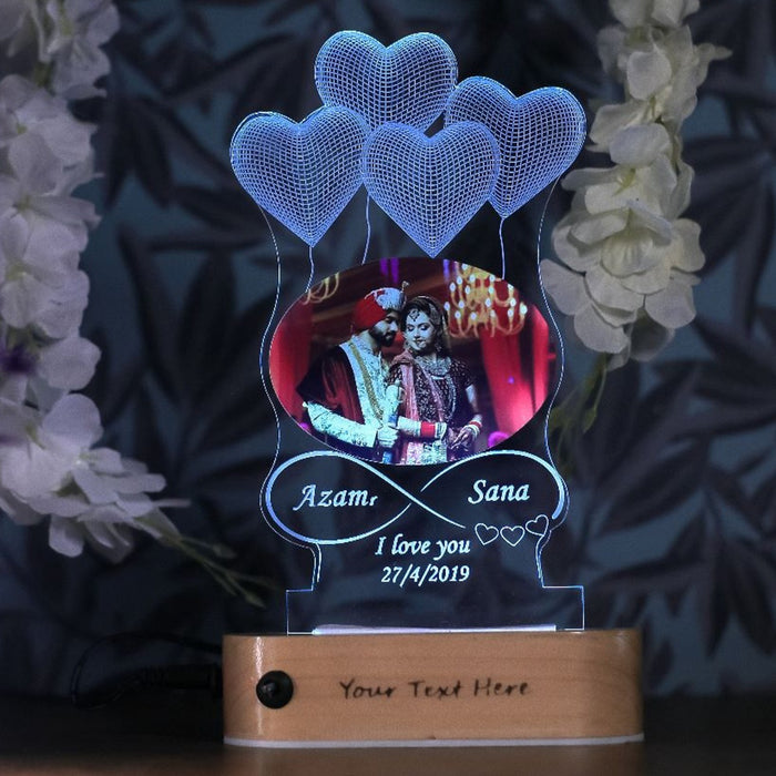 Personalized Name And photo Acrylic LED Table Lamp with Remote