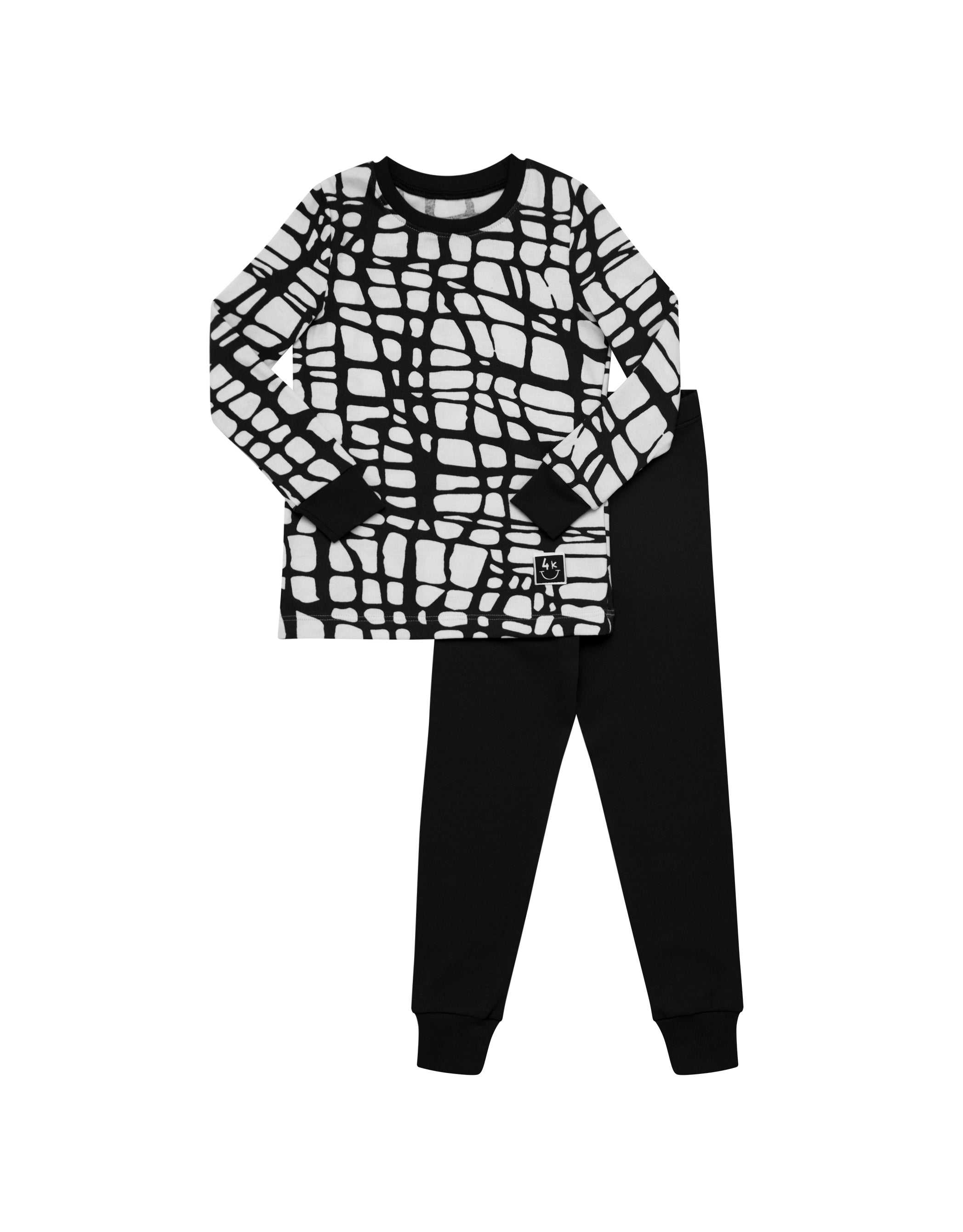 Kids Pima Cotton Cozy Nest Pajamas Legging Playwear Set Black