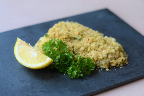 Lemon and parsley crusted cod
