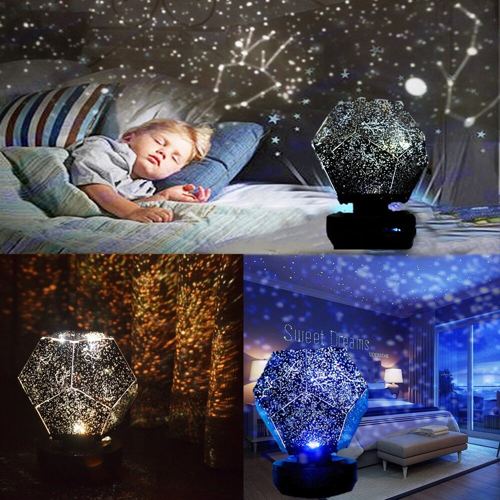 Réveil lumineux LED avec projection de ciel étoilé,veilleuse de chevet pour  chambre à coucher et chambre d'enfant- WHITE[F5718] - Cdiscount Maison