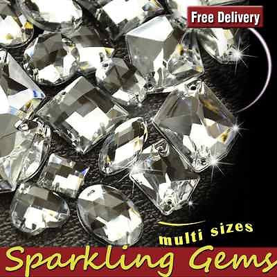 280Pcs Sew on Rhinestones,Clear Glass Sew on Crystals Gems Diamond